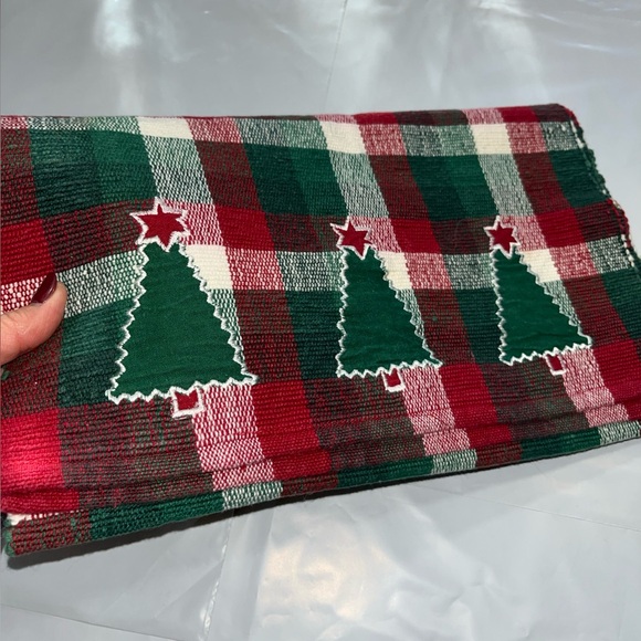 Red Green Long Table Runner Martha Stewart Winter Jubilee  14" x 70" 2002 Cotton - Picture 9 of 11